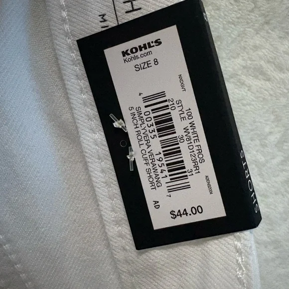 Simply Vera Vera Wang White Denim Shorts - Picture 3 of 5